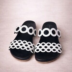 Sophia Webster Black and White Circle Sandals